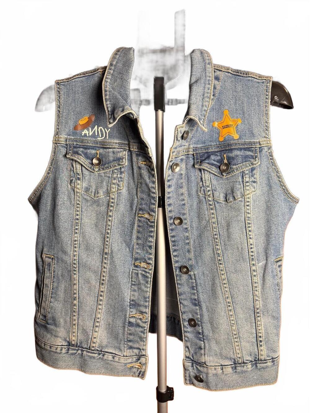 Vintage Denim Vest Disney Pixar Toy Story sz M Her Universe womens woody